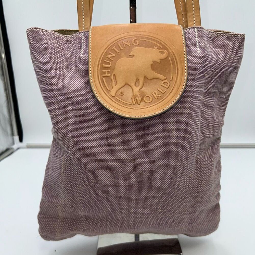 Hunting World Made in Italy‎ Foldable Tote Bag Shoulder Bag Cotton Linen Blend x - Picture 6 of 15